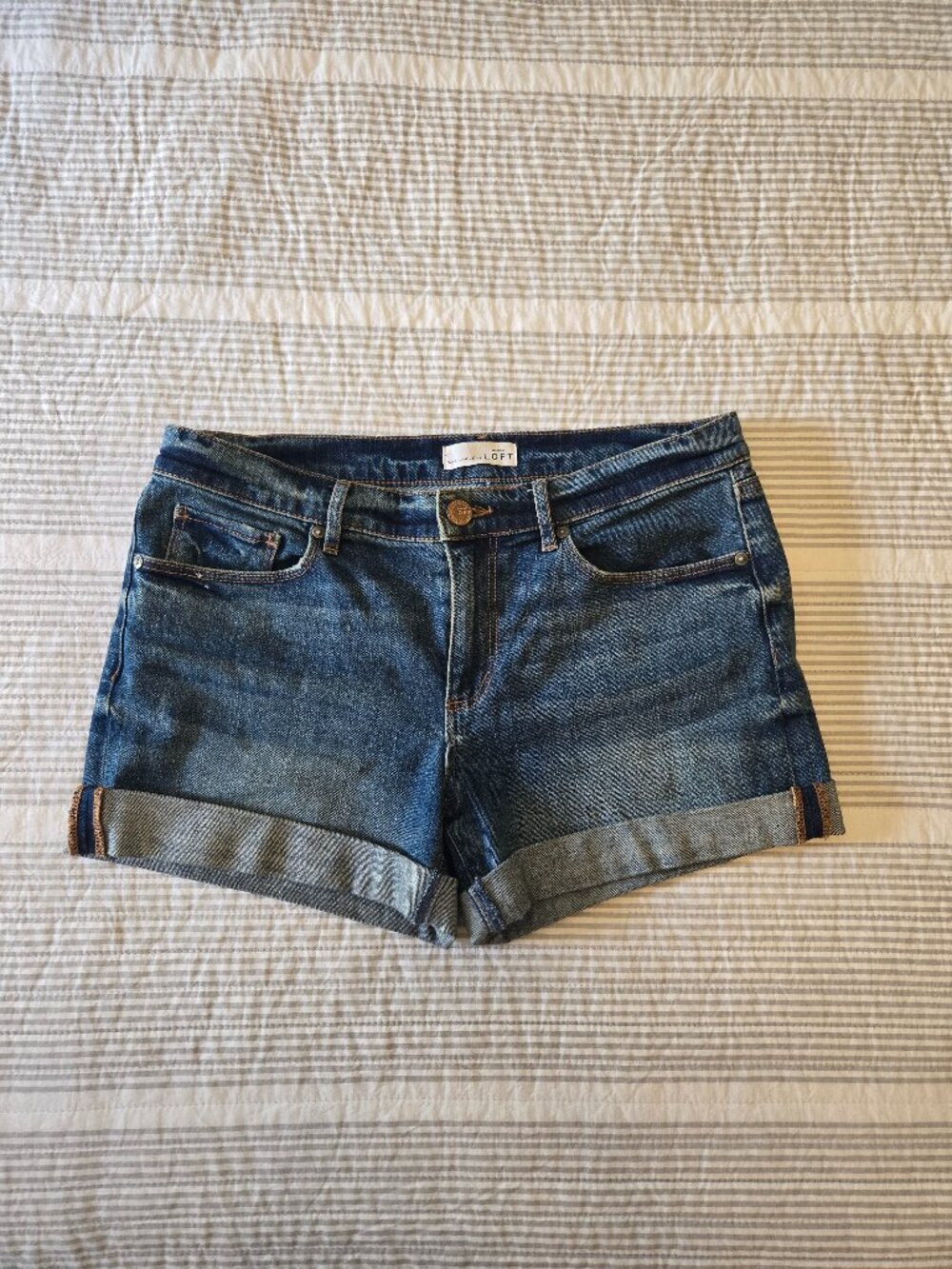 Loft Rolled Hem Denim Jean Shorts